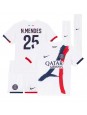 Paris Saint-Germain Nuno Mendes #25 Bortedraktsett Barn 2024-25 Korte ermer (+ bukser)